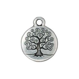 Beadaholique Silverplated Lead free 19 mm Round Tree of Life Charms