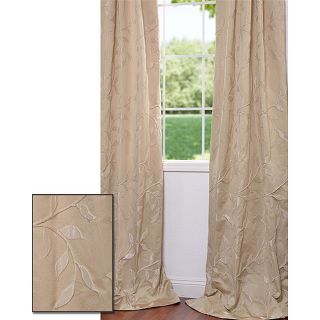 Textured Vine Champagne 96 inch Jacquard Curtain Panel