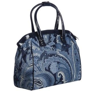 Jessica Simpson Blue Paisley Large Carry On Tote