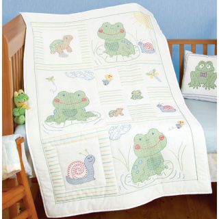 White Frog Crib Quilt Cover (40 inches x 60 inches)