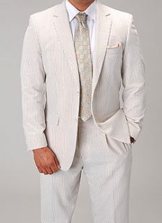 Affazy Khaki Seersucker Suit Size  56L Clothing
