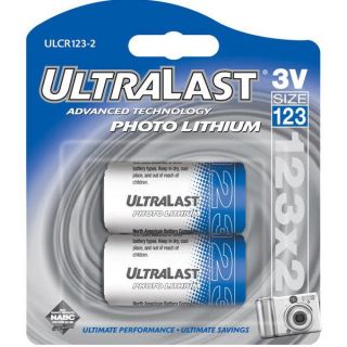 Ultralast 3V CR123 Photo Lithium Batteries (Pack of 2)