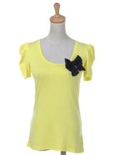 Anna Kaci S/M Fit Canary Yellow Slim Femme Blouse with