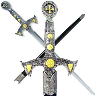 Knights Templar 39 inch Sword with Hard Scabbard