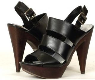 STRAPPY GLADIATOR Black Sandal Platform Shoe 5.5 Shoes