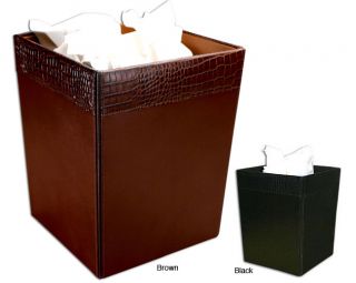 Dacasso Crocodile embossed Leather Square Wastebasket Today $105.99 4