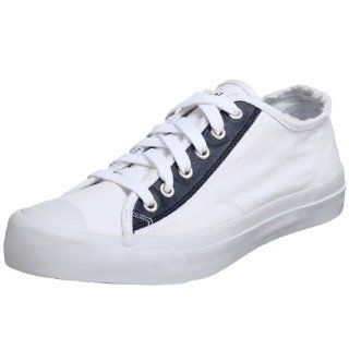 Ralph Lauren Mens Dugan Sneaker,White/Navy,7.5 E Shoes