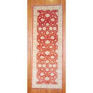 Afghan Hand knotted Rust/ Ivory Vegetable Dye Wool Runner (41 x 1310