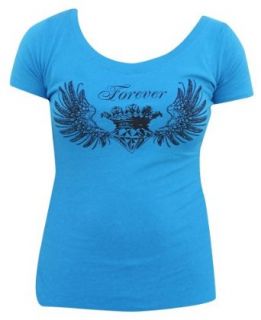 Forever by Annex Juniors Womens Diamond Crown Angel Wings