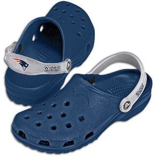 Crocs Mens NFL Beach ( sz. 4XL, Navy/Silver  Patriots ) Shoes