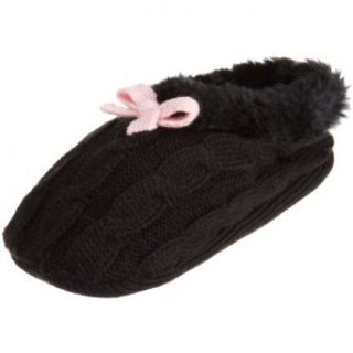 Moret Womens Soft & Fuzzies Slipper Socks,black cable,m/l