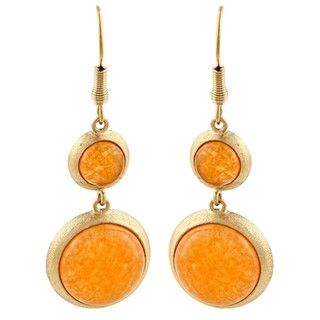Rivka Friedman Gold Overlay Orange Quartzite Dangle Earrings