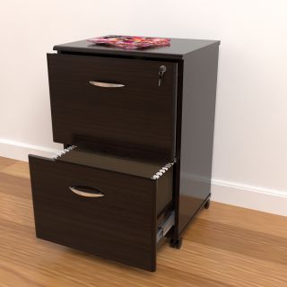 Inval Modern Mobile 2 Drawer Locking File Cabinet Today $151.35 3.8