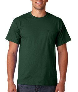 Gildan Adult Moisture Wicking Chest Pocket T Shirt, Forest