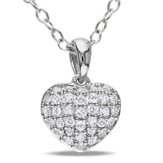 Sterling Silver 1/4ct TDW Diamond Open Heart Necklace Today $41.49 4