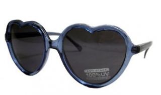 Heart Shaped Crystal Blue Lolita Sunglasses with Smoke