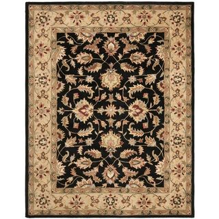 Handmade Heritage Kerman Black/ Gold Wool Rug (4 x 6)