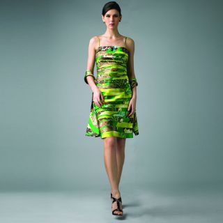 York Womens Green Animal Strapless Dress Today: $113.19