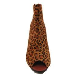 Carrini Womens Leopard Peep toe Wedges