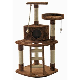 Go Pet Club Cat Tree Furniture Brown 47 inches High