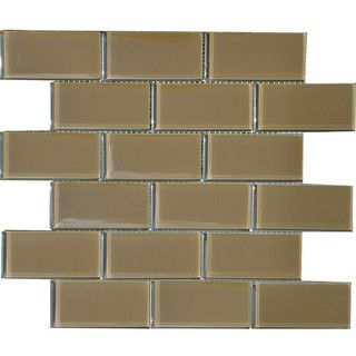 Brown Sugar 2x4 inch Shiny Glass Tiles (Pack of 11)