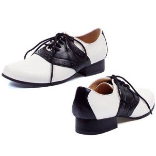 Womens Cute Saddle Shoes Black White Theatre Costumes Accessory 1 Inch