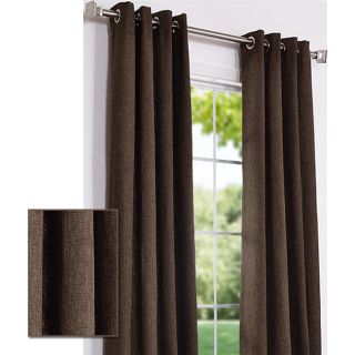 Coffee Cotton Linen 120 inch Grommet Curtain Panel