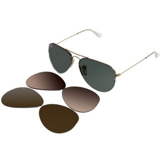 Ray Ban Unisex RB3460 56 mm Interchangeable Aviator Sunglasses Today
