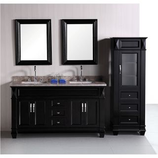 Design Element Hudson 60 inch Double Sink Bathroom Vanity Set with