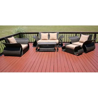 Barbados 5 piece All Weather Resin Wicker Patio Furniture Set