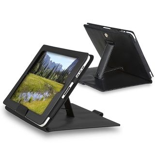 BasAcc Black Leather Case with Stand for Apple iPad 1