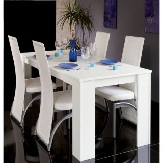 STREET Table à manger 88x170x77 cm blanc brillant   Achat / Vente