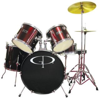 GP Percussion Wine Red Complete 5 piece Drumset