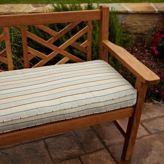 Clara Tan/ Gray Stripe 60 inch Outdoor Sunbrella Bench Cushion