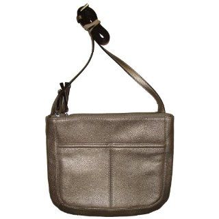 Womens Tignanello Pebble Satchel Leather Handbag (Satin Metal)