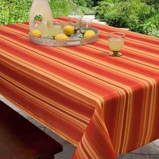 Cabana Stripe Rectangle Indoor/ Outdoor Stain Resistant Tablecloth