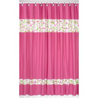 Circles Pink and Green Shower Curtain