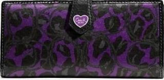 Daisy Ocelot Multi Card Checkbook Holder Wallet Purple Multi Shoes