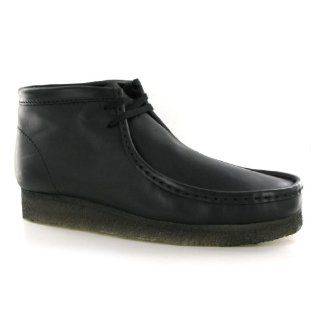 Clarks Wallabee Black Leather Mens Boots