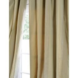 Faux Silk Taffeta Olive/ Slate Grey Stripe 96 inch Curtain Panel