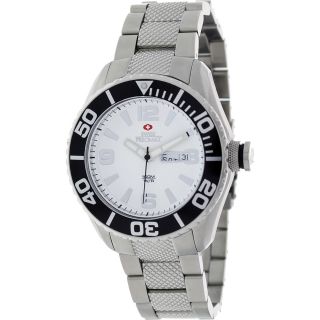 Swiss Precimax Mens Deep Blue Silver Stainless Steel Watch Today $