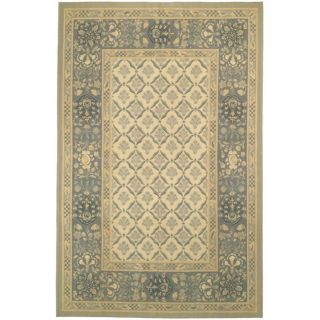 Hand knotted French Aubusson Ivory Wool Rug (9 x 12)