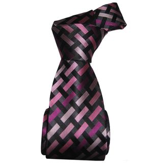 Dmitry Mens Pink Patterned Italian Silk Tie