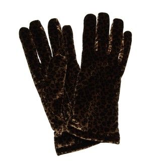 Cejon Womens Cheetah Print Velvet Gloves