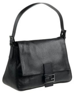 Fendi Womens Leather Mamma Baquette Handbag, Nero