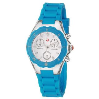 Michele Womens Tahitian Jelly Beans Blue Silicon Quartz Watch