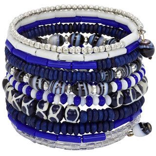 Bone Ten Turn Bright Blue Bracelet (India)