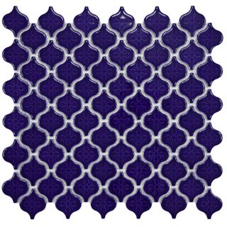 SomerTile 10.75x11.25 Morocco 1.5 in Mini Cobalt Porcelain Mosaic Tile