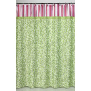 Olivia Pink and Green Shower Curtain
