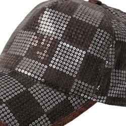 Journee Collection Womens Checkered Sequin Baseball Cap